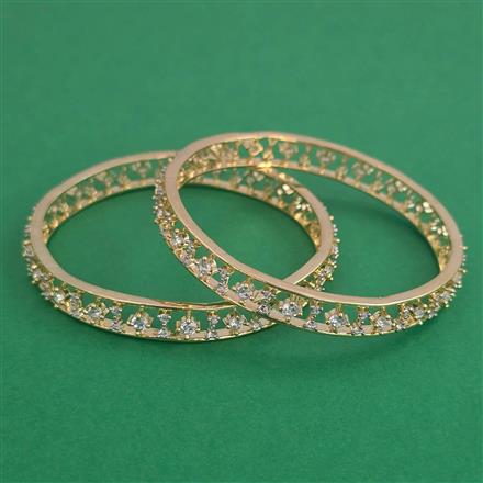 American Diamond Classic Bangles with 2 Tone Plating