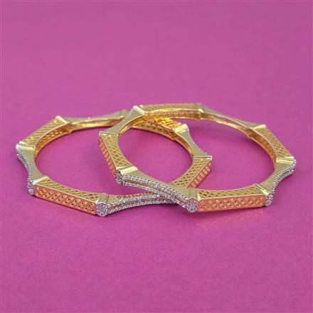 American Diamond Classic Bangles with 2 Tone Plating