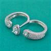 American Diamond Classic Ring with Rhodium Plating 2 Tone Plating Mehndi Plating