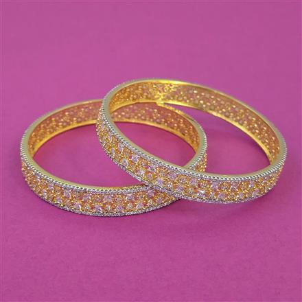 American Diamond Classic Bangles with 2 Tone Plating