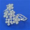 American Diamond Adjustable Ring with Rhodium Plating 2 Tone Plating