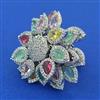 American Diamond Adjustable Ring with Rhodium Plating