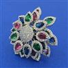 American Diamond Adjustable Ring with Rhodium Plating