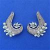 American Diamond Pearl Earring with Black Plating