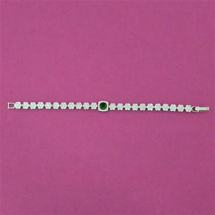 American Diamond Classic Bracelet with Rhodium Plating