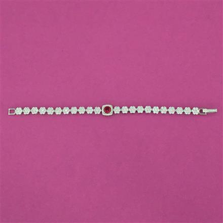 American Diamond Classic Bracelet with Rhodium Plating