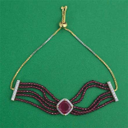 American Diamond Adjustable Bracelet with 2 Tone Plating
