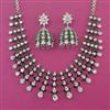 American Diamond Bridal Necklace with Rhodium Plating