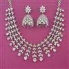 American Diamond Bridal Necklace with Rhodium Plating