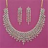 American Diamond Classic Necklace with Rhodium Plating 2 Tone Plating