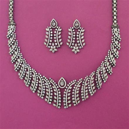 American Diamond Classic Necklace with Black Plating
