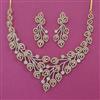 American Diamond Classic Necklace with Rhodium Plating 2 Tone Plating Carat Plating