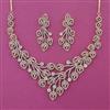 American Diamond Classic Necklace with Rhodium Plating 2 Tone Plating Carat Plating