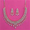 American Diamond Classic Necklace with Rhodium Plating 2 Tone Plating