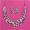 American Diamond Classic Necklace with Rhodium Plating 2 Tone Plating