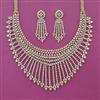 American Diamond Bridal Necklace with Rhodium Plating 2 Tone Plating