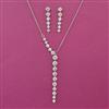 American Diamond Delicate Necklace with Rhodium Plating 2 Tone Plating Carat Plating