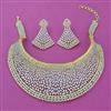 American Diamond Mukut Necklace with Rhodium Plating 2 Tone Plating