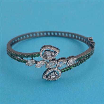American Diamond Classic Kada with Black Plating