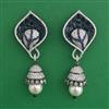 American Diamond Pearl Earring with Black Plating
