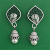 American Diamond Pearl Earring with Black Plating