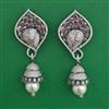 American Diamond Pearl Earring with Black Plating