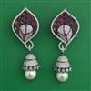 American Diamond Pearl Earring with Black Plating