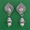 American Diamond Pearl Earring with Black Plating