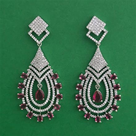 American Diamond Classic Earring with Rhodium Plating
