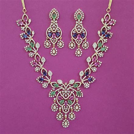 American Diamond Classic Necklace with Carat Plating