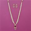 American Diamond Pearl Pendant Set with 2 Tone Plating