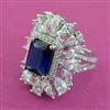 American Diamond Adjustable Ring with Rhodium Plating