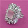 American Diamond Adjustable Ring with Rhodium Plating