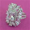 American Diamond Adjustable Ring with Rhodium Plating