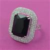 American Diamond Adjustable Ring with Rhodium Plating