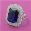American Diamond Adjustable Ring with Rhodium Plating