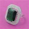 American Diamond Adjustable Ring with Rhodium Plating