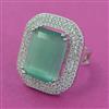 American Diamond Adjustable Ring with Rhodium Plating