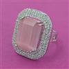 American Diamond Adjustable Ring with Rhodium Plating