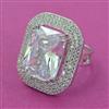 American Diamond Adjustable Ring with Rhodium Plating