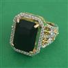 American Diamond Adjustable Ring with 2 Tone Plating