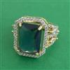 American Diamond Adjustable Ring with 2 Tone Plating