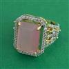 American Diamond Adjustable Ring with 2 Tone Plating