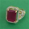 American Diamond Adjustable Ring with 2 Tone Plating