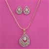 American Diamond Classic Pendant Set with 2 Tone Plating