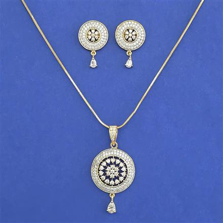American Diamond Classic Pendant Set with 2 Tone Plating