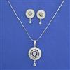 American Diamond Classic Pendant Set with Rhodium Plating
