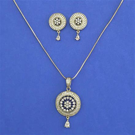 American Diamond Classic Pendant Set with Mehndi Plating