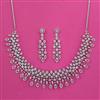 American Diamond Classic Necklace with Rhodium Plating 2 Tone Plating Carat Plating