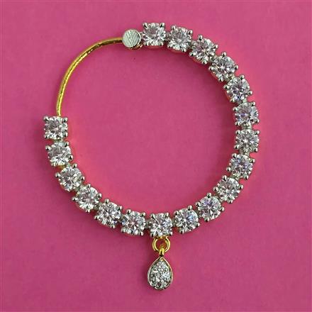 American Diamond Classic Nose Ring with Rhodium Plating 2 Tone Plating